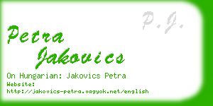 petra jakovics business card